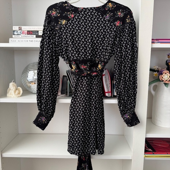 FREE PEOPLE Black Wonderland Printed Mini Dress - Picture 5 of 6